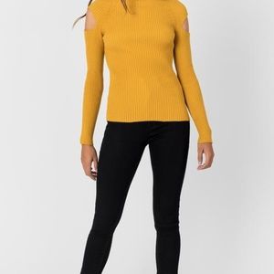 Carmar Cut Out Shoulder Turtleneck Sweater